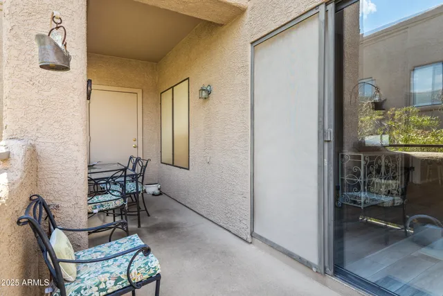 a view of a outdoor seating area