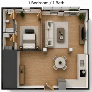 a front view of a house with chairs