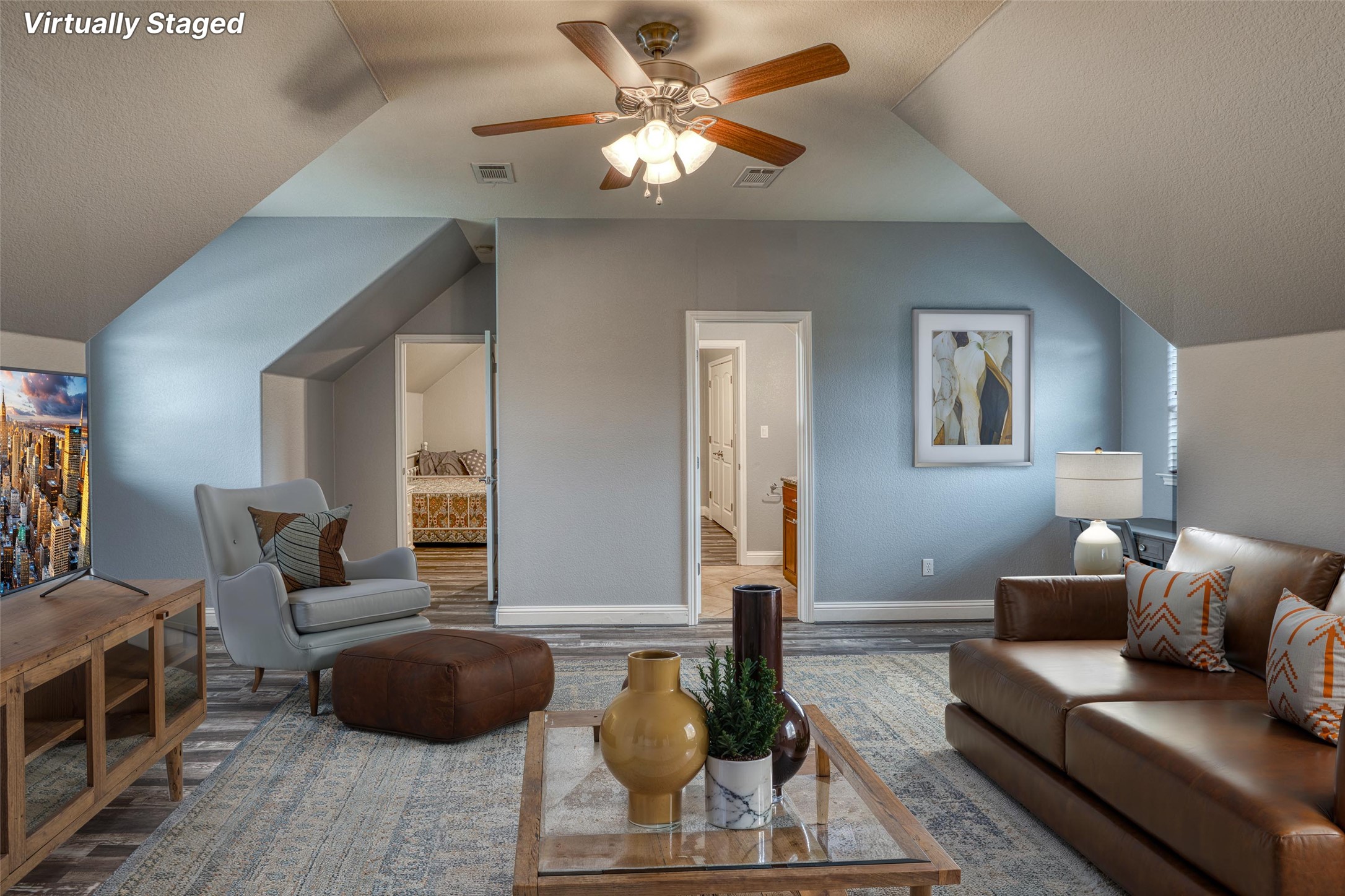114 Preston Trail Meadowlakes, TX 78654 - Photo 6 of 23 a living room with furniture and a wooden floor