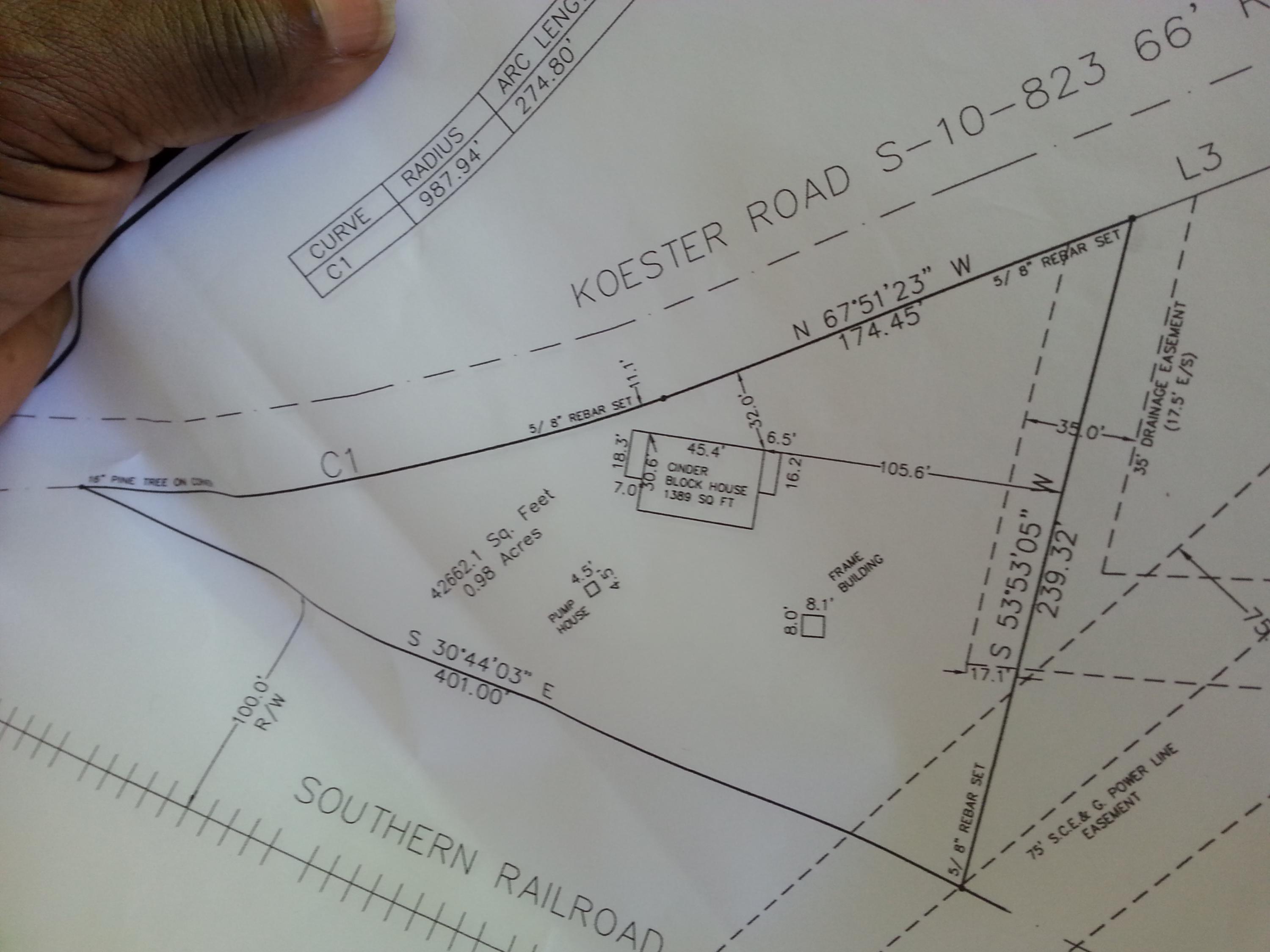 9525 Koester Road Ladson, SC 29456 - Photo 10 of 10 lot map. showing .098 acres