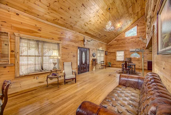 a living room with furniture