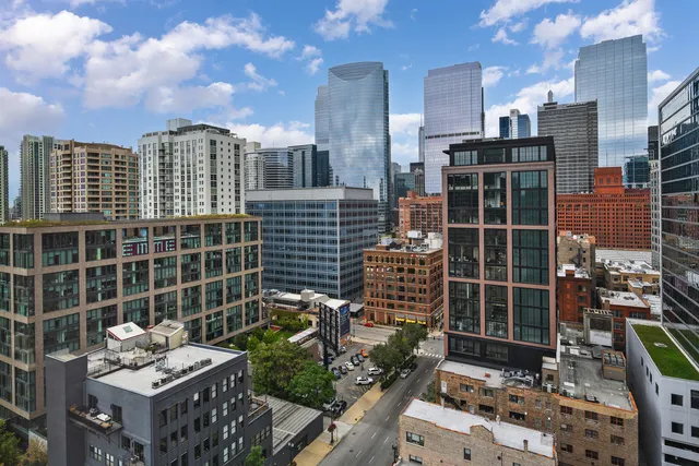 a view of a buildings and outdoor space