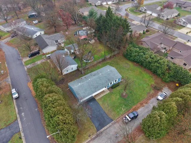 an aerial view of a house