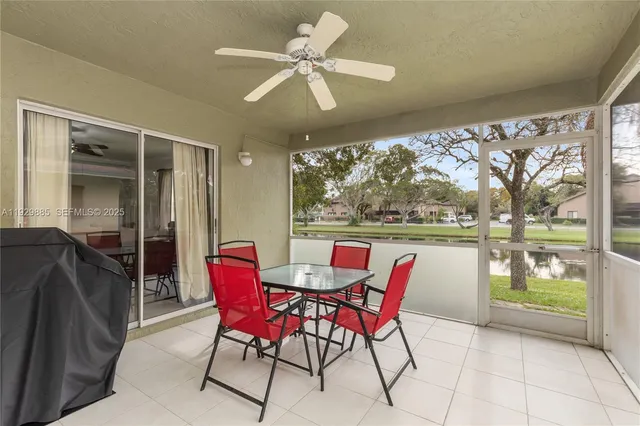 a view of lake with green space