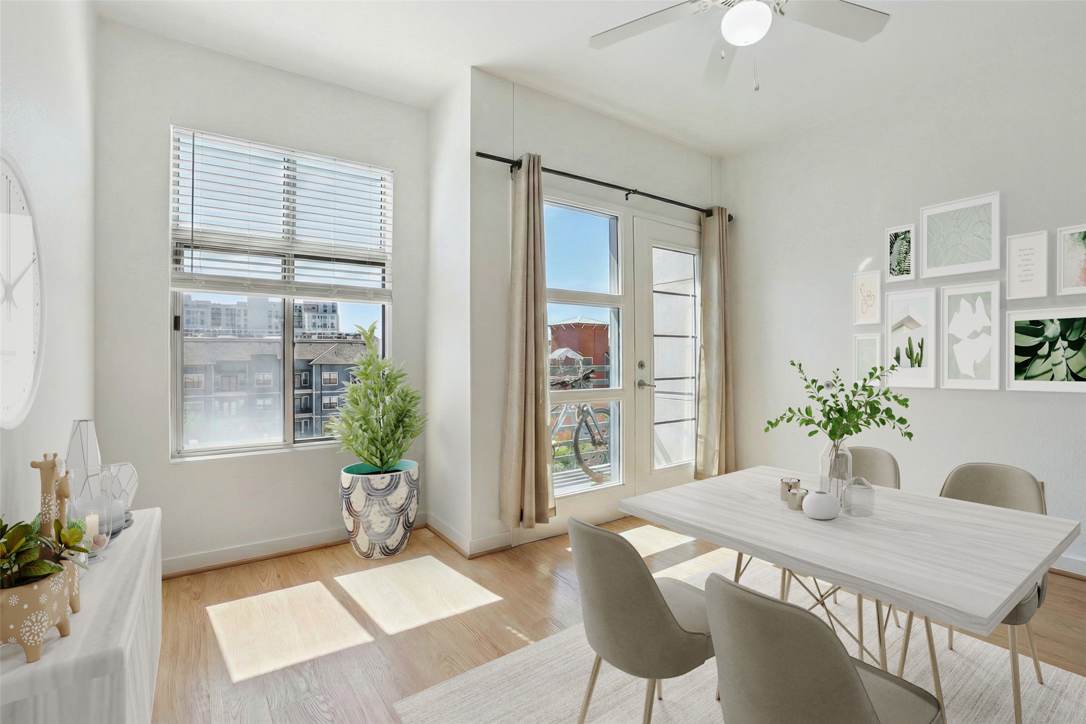 711 West 26th Street, Unit 704 Austin, TX 78705 - Photo 2 of 32 a view of a dining room with furniture window and wooden floor