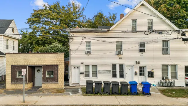 a view of a white building