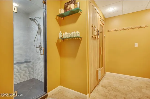a bathroom with a shower