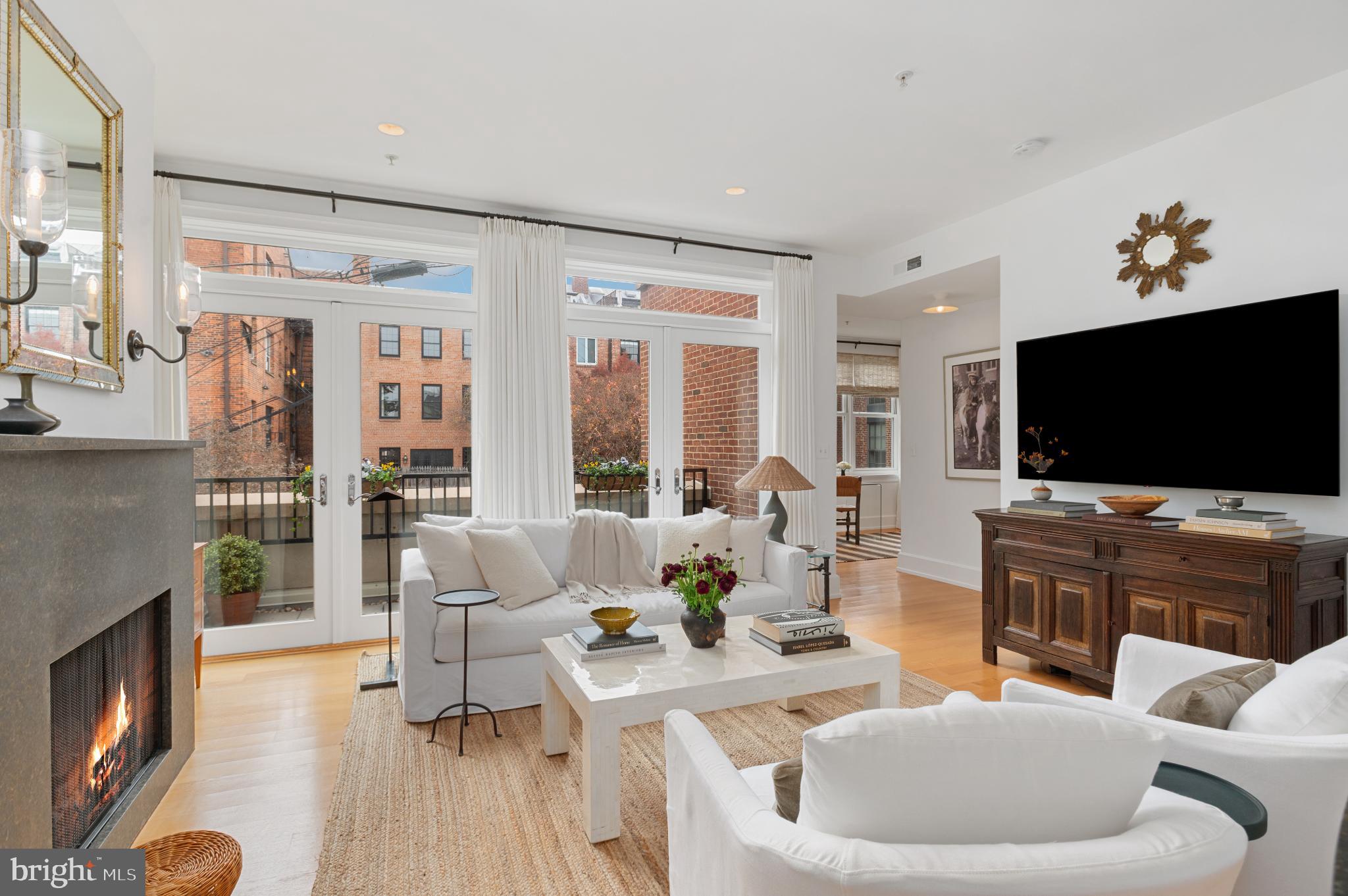 Living Room with Glass Doors