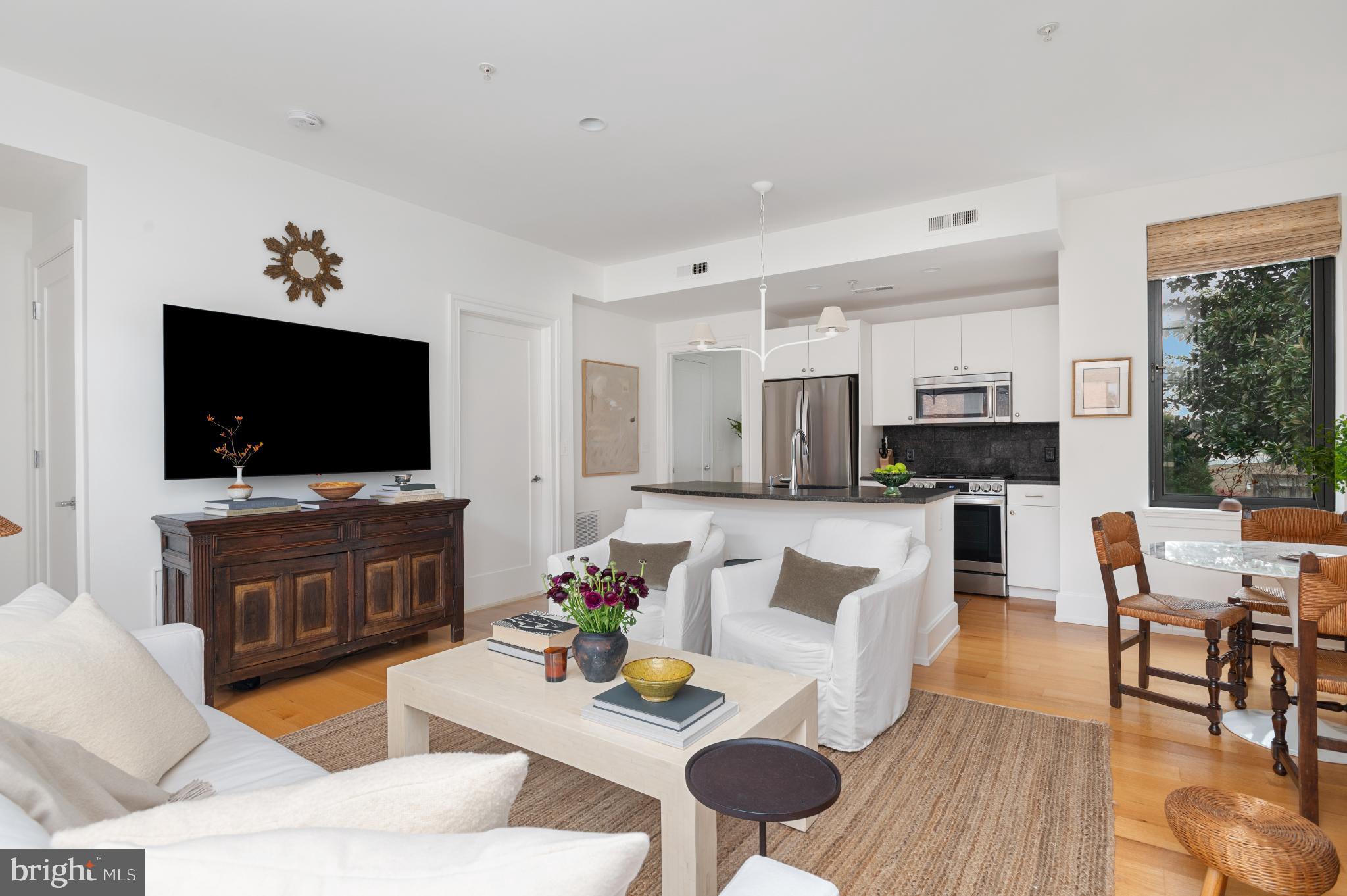 2516 Q Street Northwest, Unit E201 Washington, DC 20007 - Photo 3 of 15 Open Living Room/ Kitchen