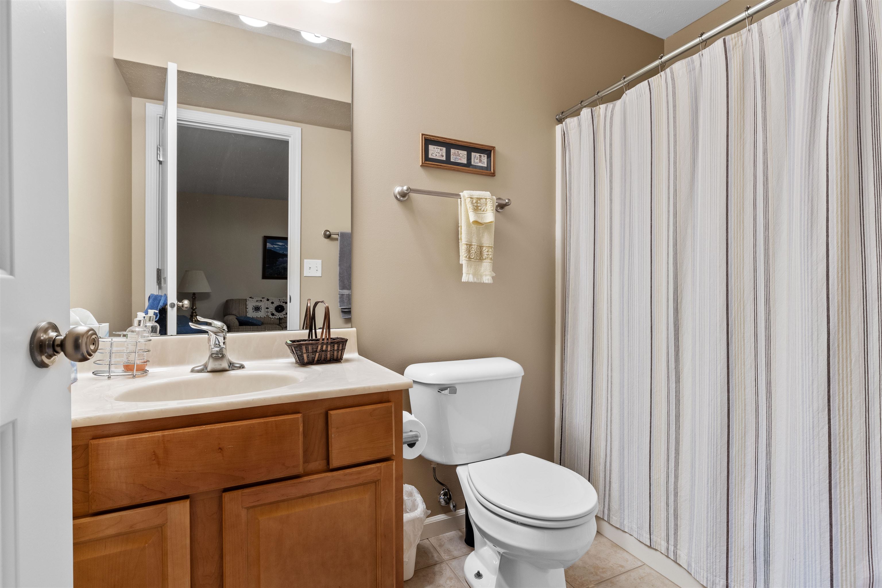 4841 Snowcap Run Loves Park, IL 61111 - Photo 13 of 18 a bathroom with a toilet sink vanity and mirror