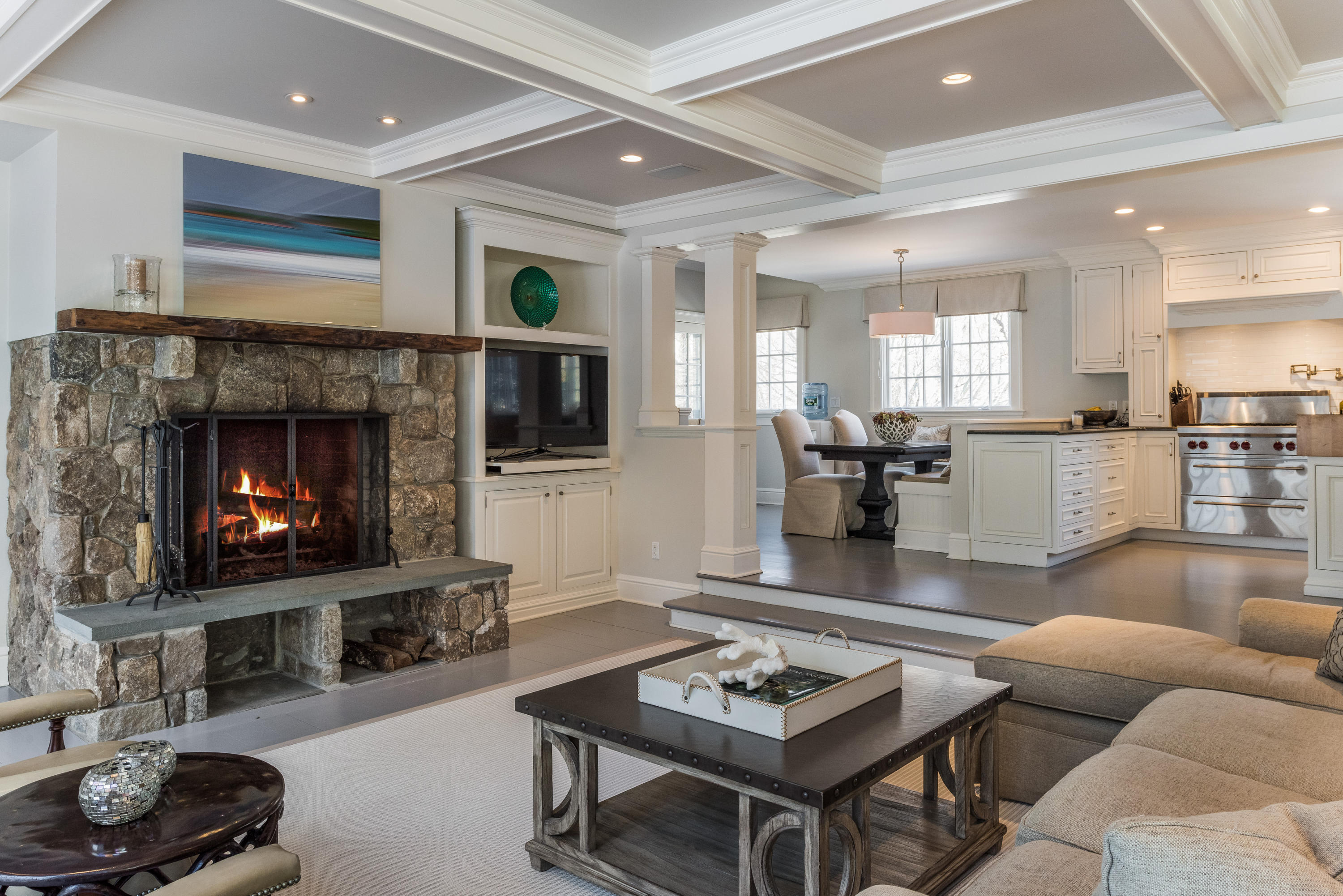 388 Middlesex Road Darien, CT 06820 - Photo 21 of 41 a living room with furniture and a fireplace