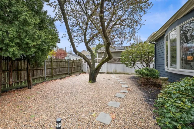 a view of backyard with green space