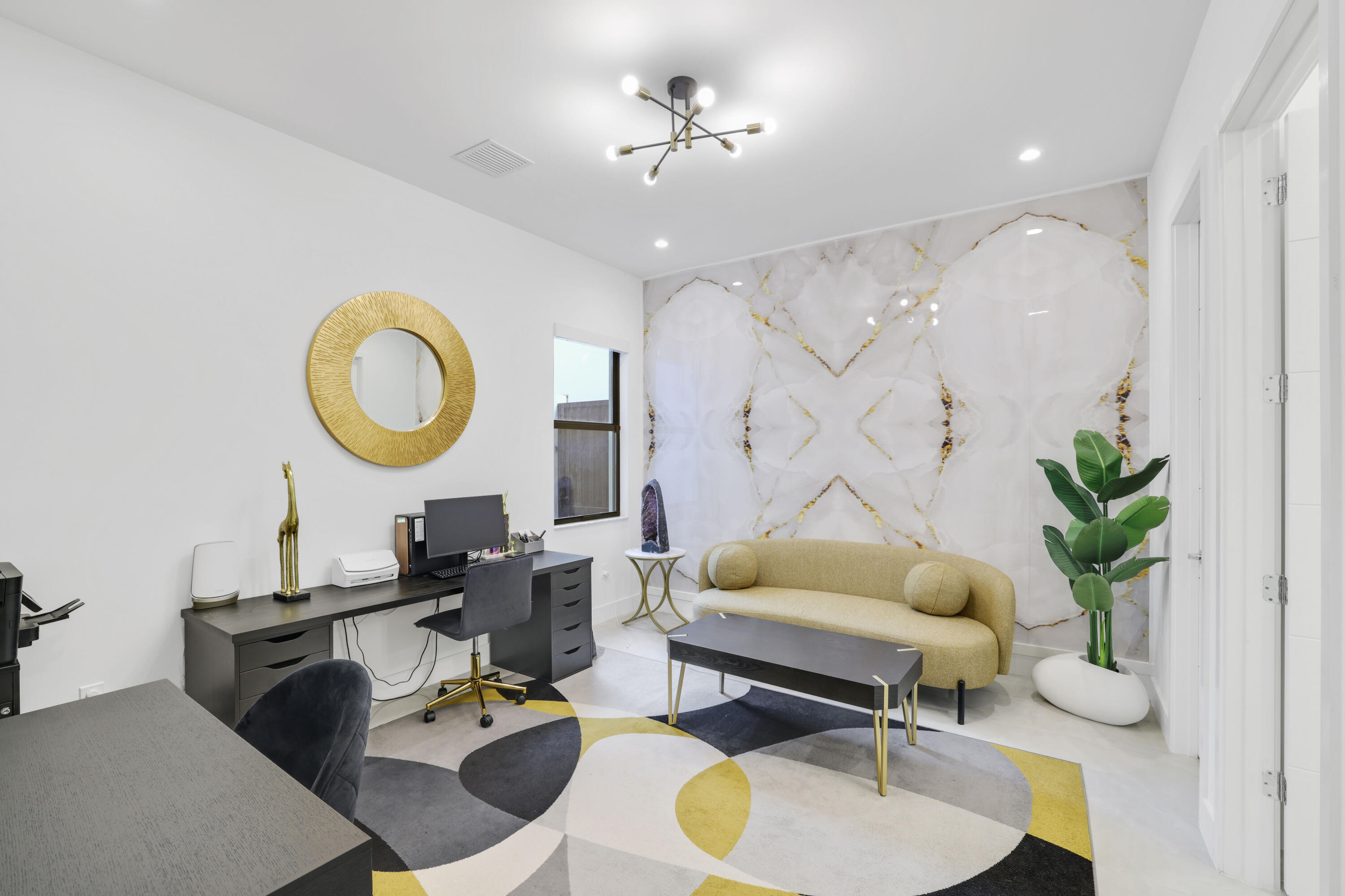 17052 Rainbow Fls Trail Boca Raton, FL 33496 - Photo 41 of 96 a living room with couches a fireplace and a potted plant