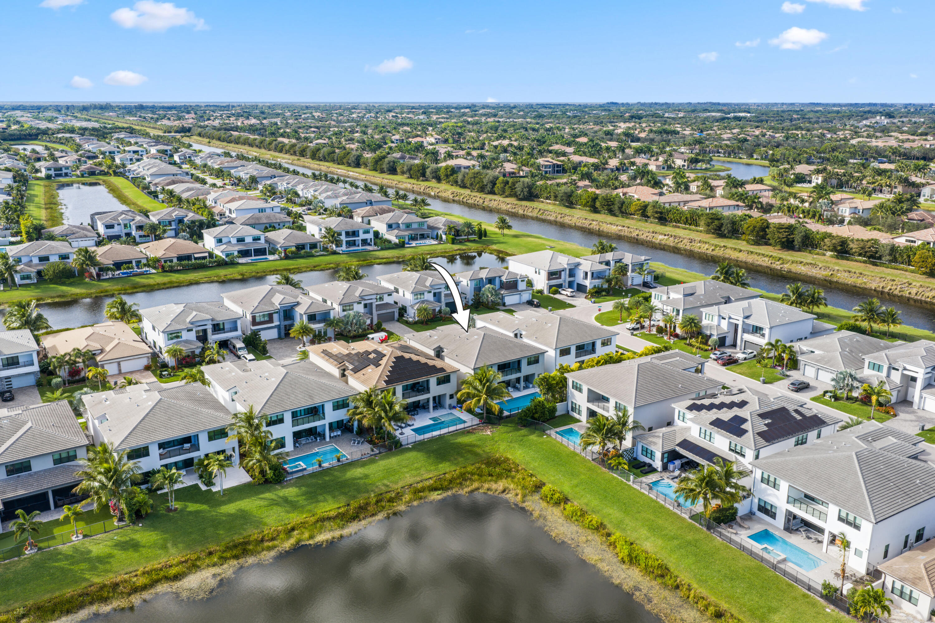 17052 Rainbow Fls Trail Boca Raton, FL 33496 - Photo 96 of 96 an aerial view of residential houses with outdoor space and river