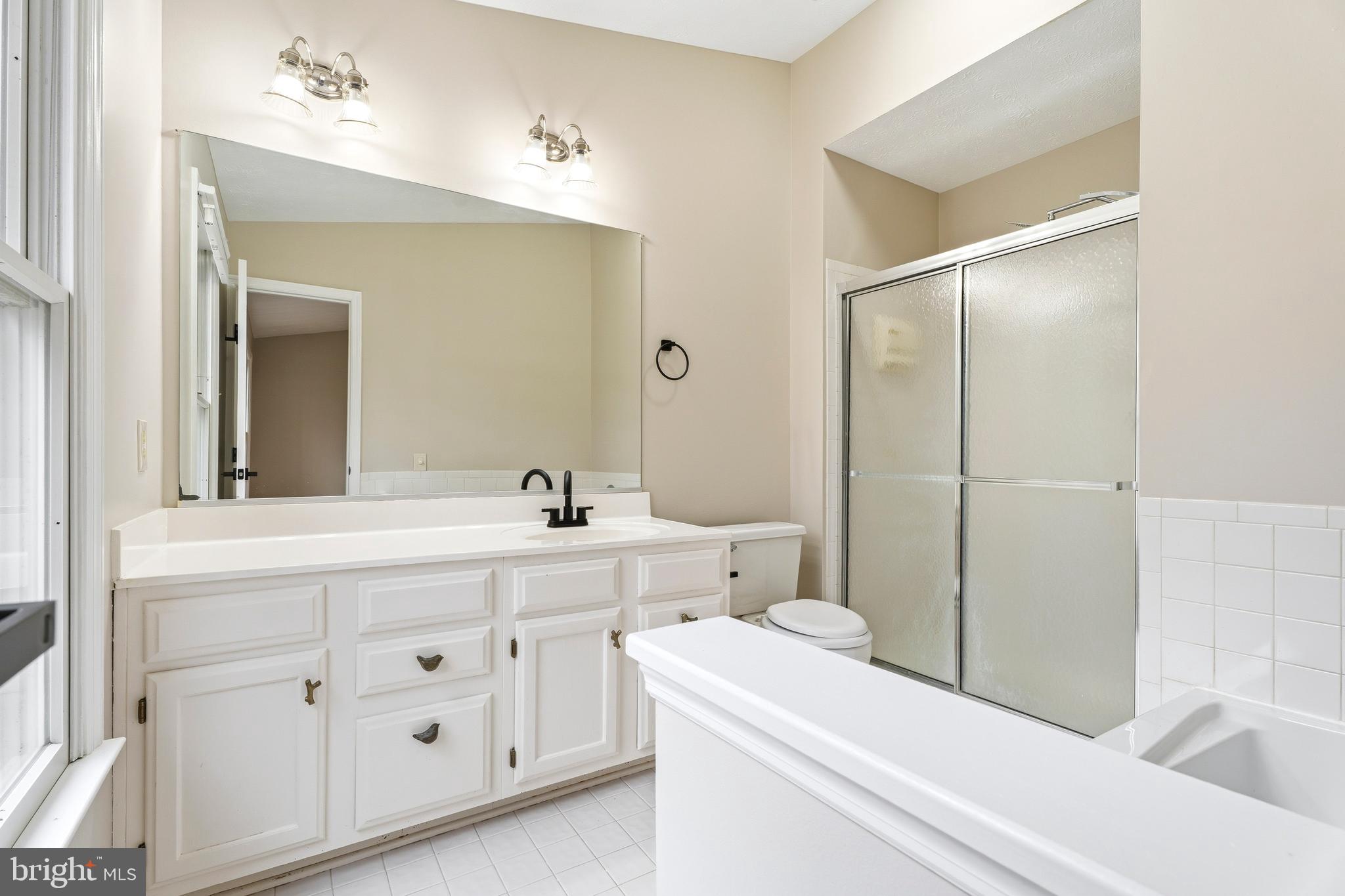 2717 Quarry Heights Way Baltimore, MD 21209 - Photo 34 of 58 a bathroom with a sink a toilet and a mirror