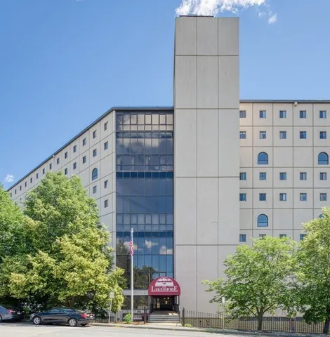 a view of porch with red door