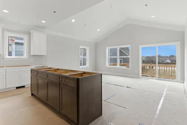 a living room with a large window