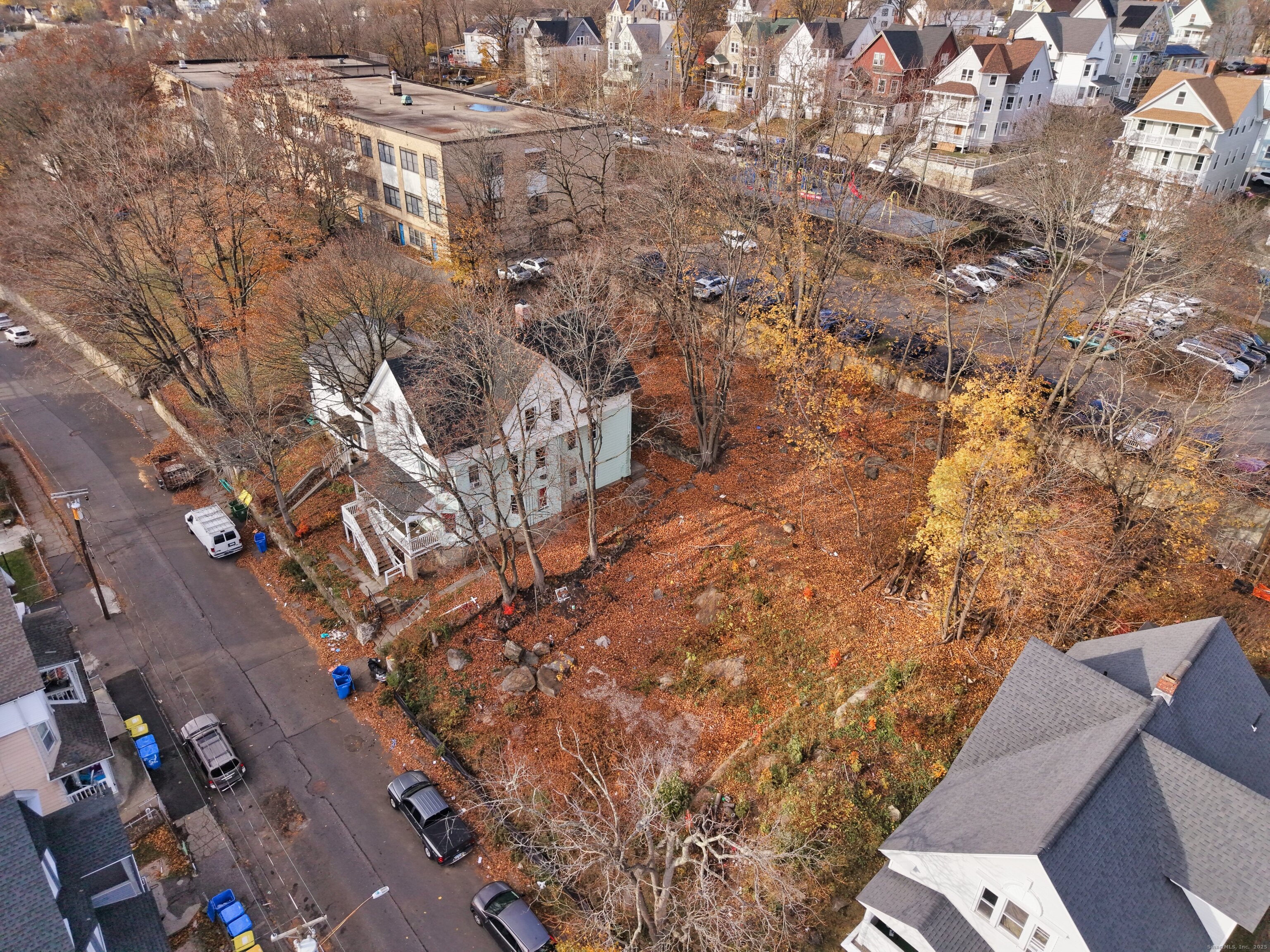 an aerial view of multiple house
