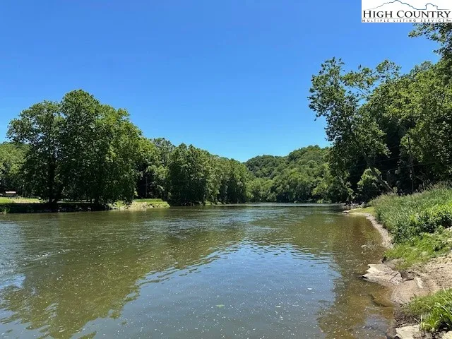 a view of a swimming pool with a garden and trees