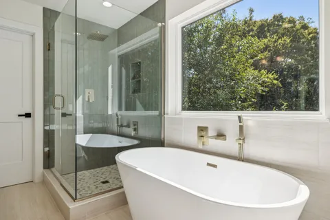 a bathroom with a shower