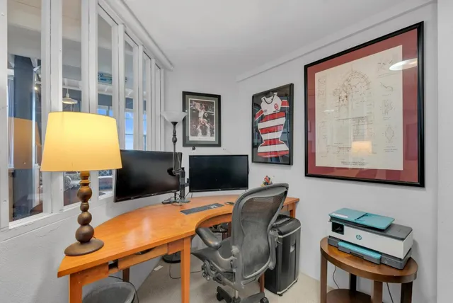 a room with furniture and screen