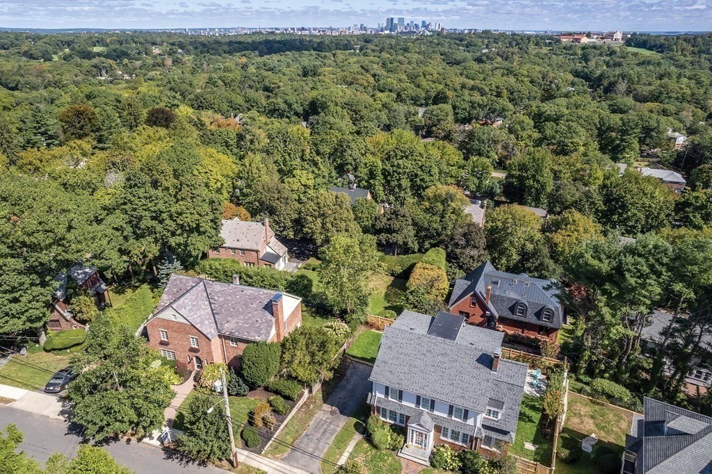 35 Shaw Road Brookline, MA 02467 - Photo 40 of 40 an aerial view of house with yard