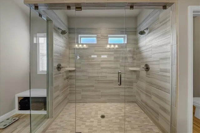 a bathroom with a shower