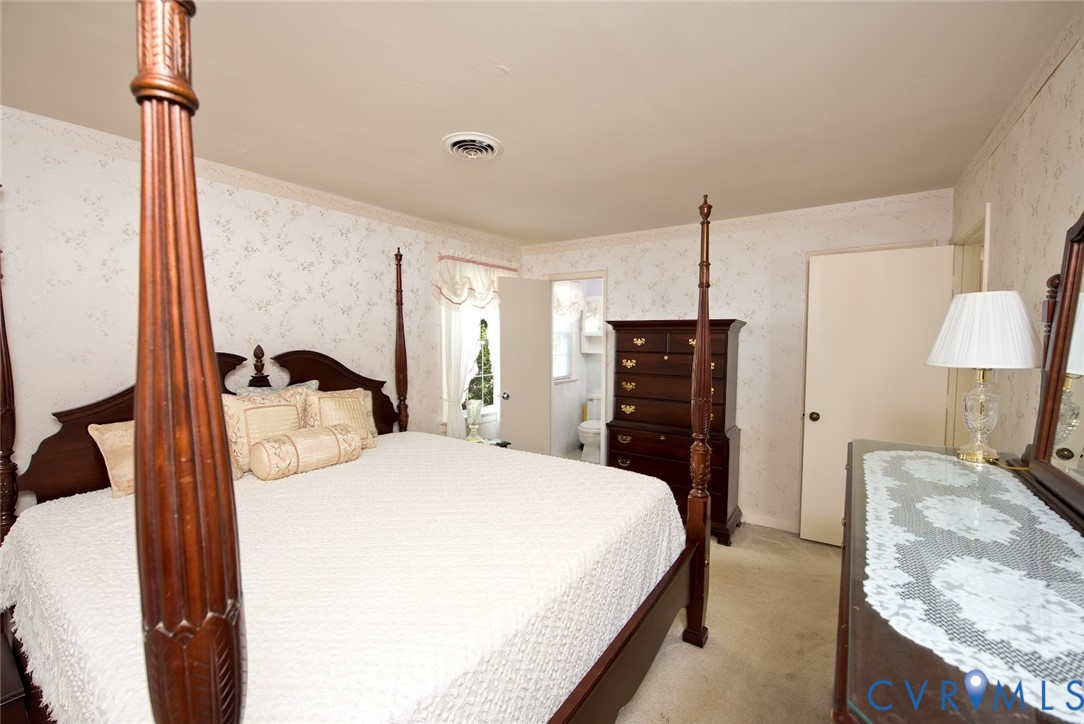 2308 Pleasant Run Drive Henrico, VA 23238 - Photo 22 of 33 Bedroom with wallpapered walls, light colored carp