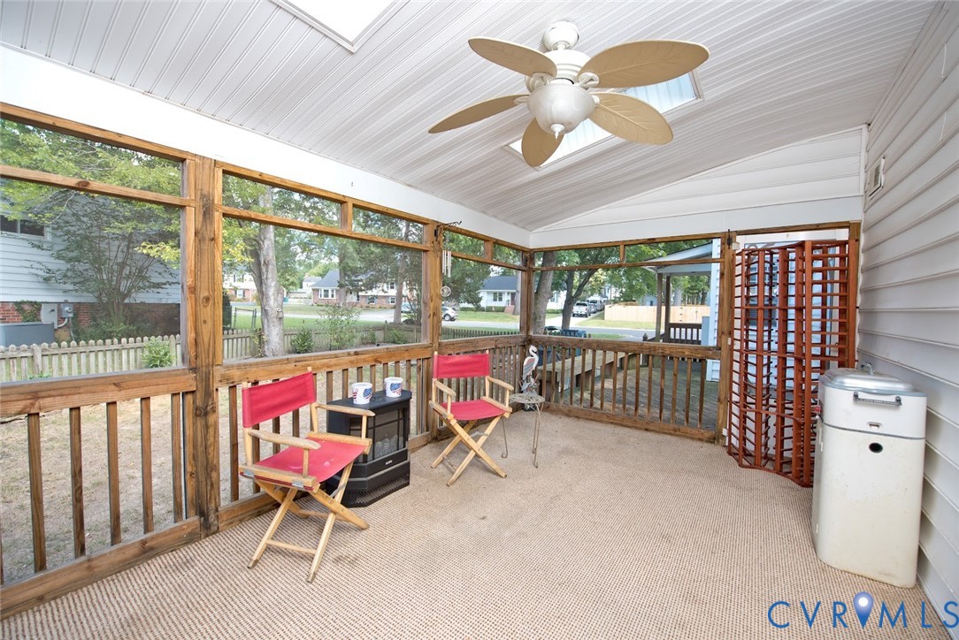 2308 Pleasant Run Drive Henrico, VA 23238 - Photo 29 of 33 Screen In Porchwith a ceiling fan, lofted ceiling,