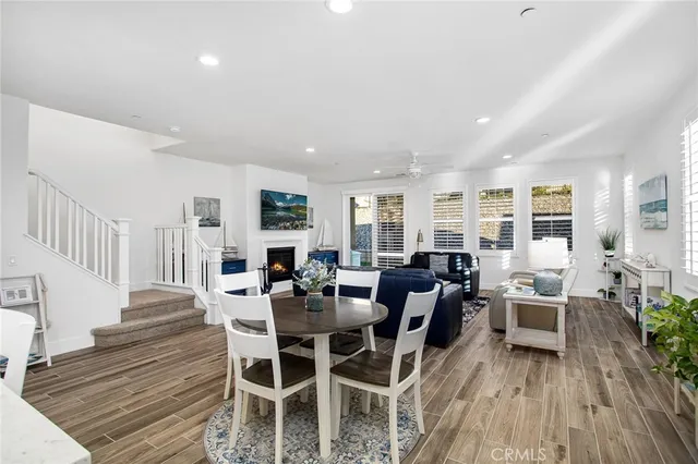 an aerial view of a house with a garden