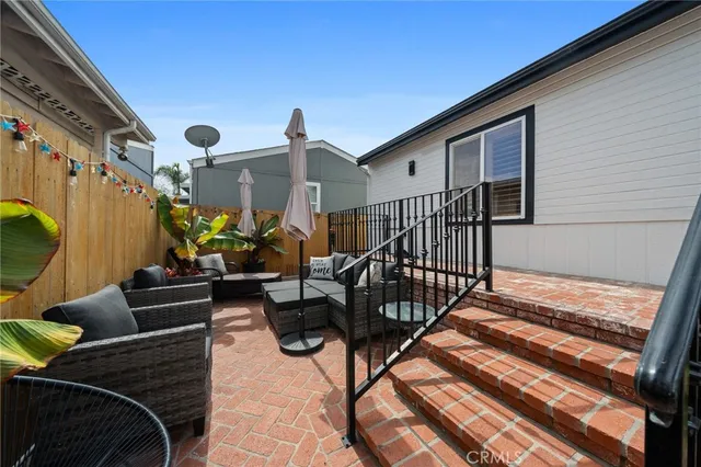 a outdoor living space with furniture