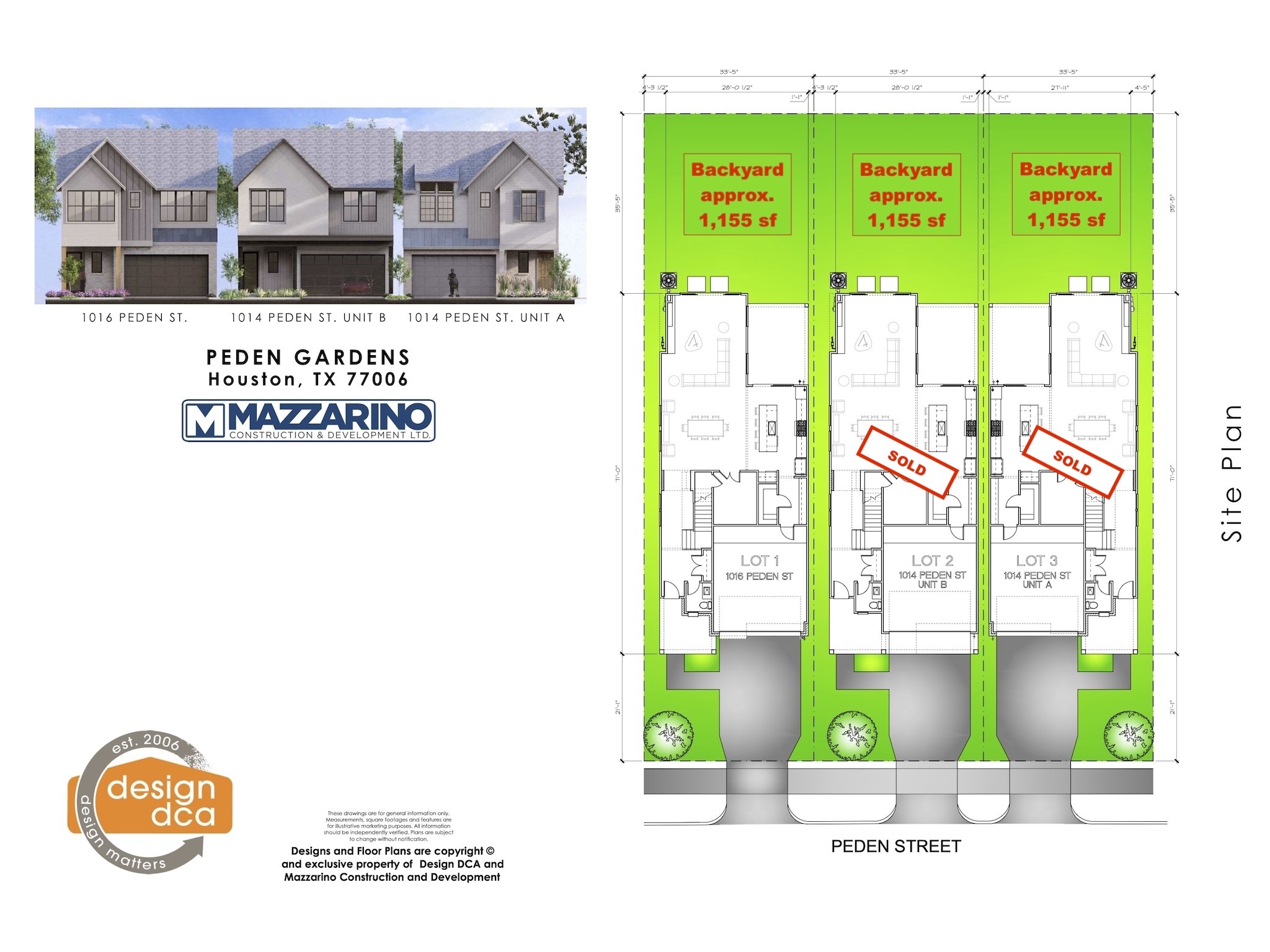 1016 Peden Street Houston, TX 77006 - Photo 2 of 45 Please be aware that these plans are the property of the architect/builder designer that designed them not DUX Realty, Mazzarino Construction or 1014 PEDEN LLC and are protected from reproduction and sharing under copyright law. These drawing are for general information only. Measurements, square footages and features are for illustrative marketing purposes. All information should be independently verified. Plans are subject to change without notification.