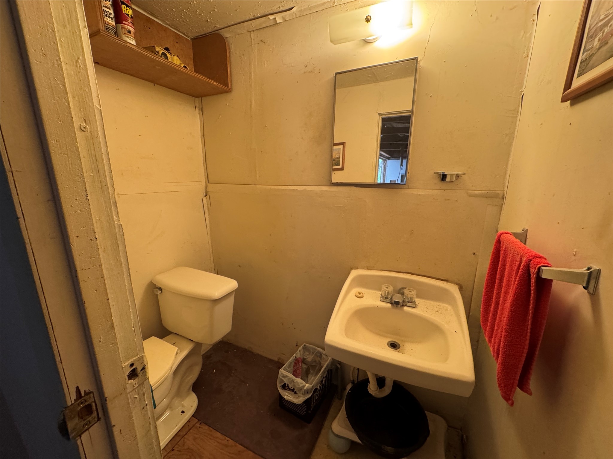 402 Laredo Street Lockhart, TX 78644 - Photo 10 of 12 a bathroom with a toilet and a mirror