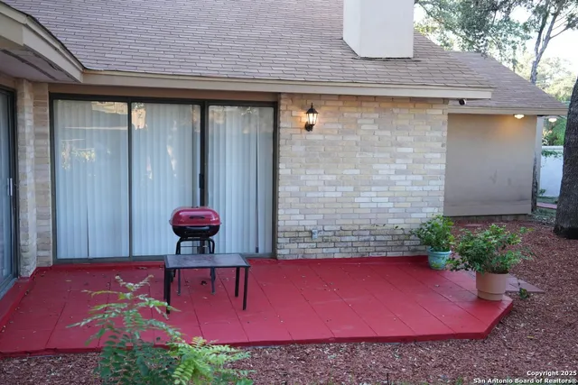 a view of a backyard