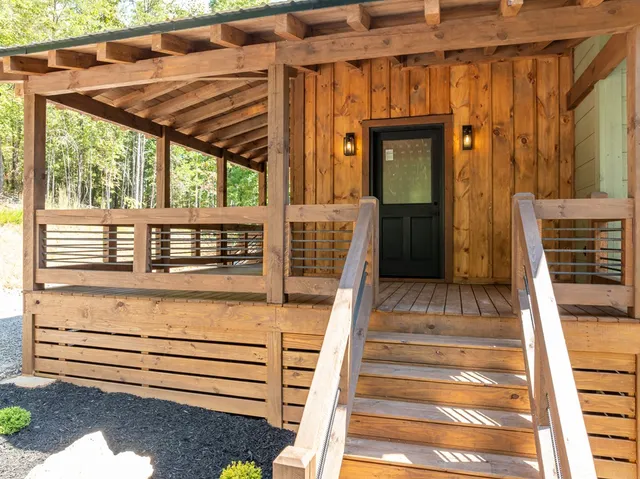 a view of wooden door