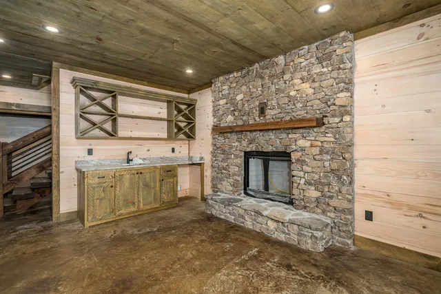 a view of balcony with wooden floor