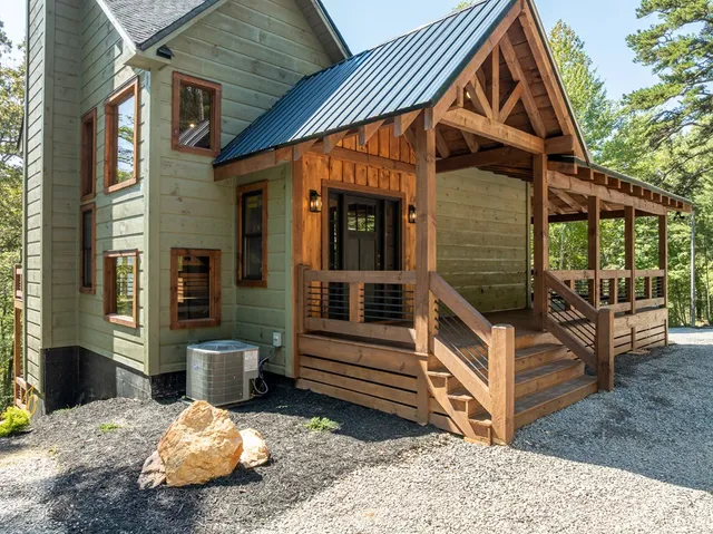 a house view with a garden space