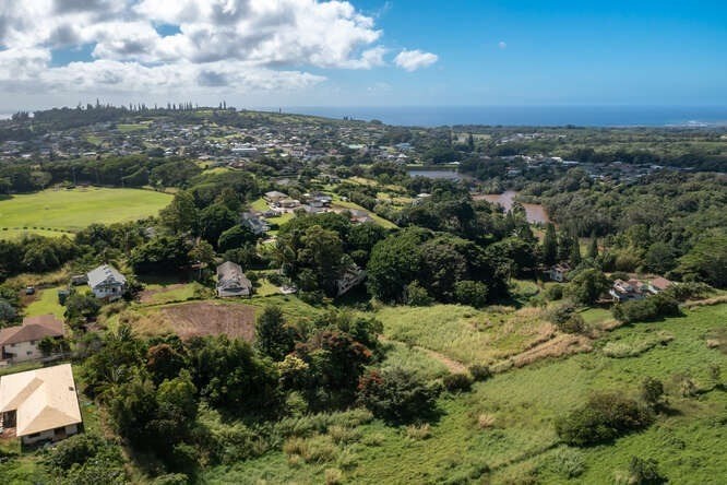 4758 Lae Road, Unit C Kalaheo, HI 96741 - Photo 6 of 8 an aerial view of residential houses with outdoor space and trees