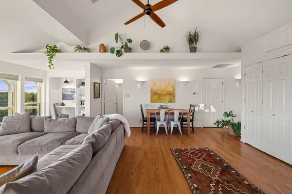 a living room with furniture