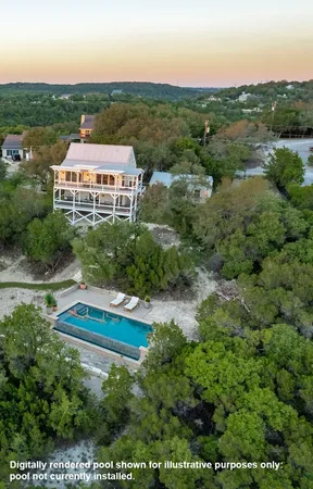 an aerial view of a house