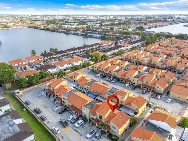 an aerial view of residential building with outdoor space