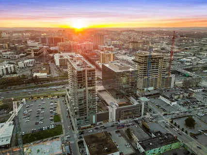 an aerial view of multiple house