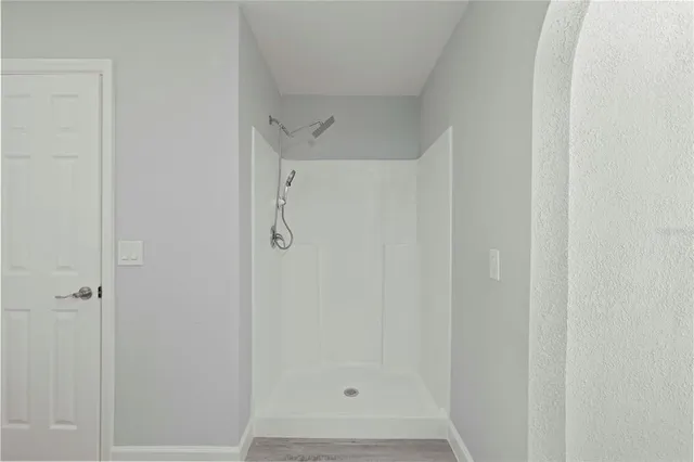 a bathroom with a shower