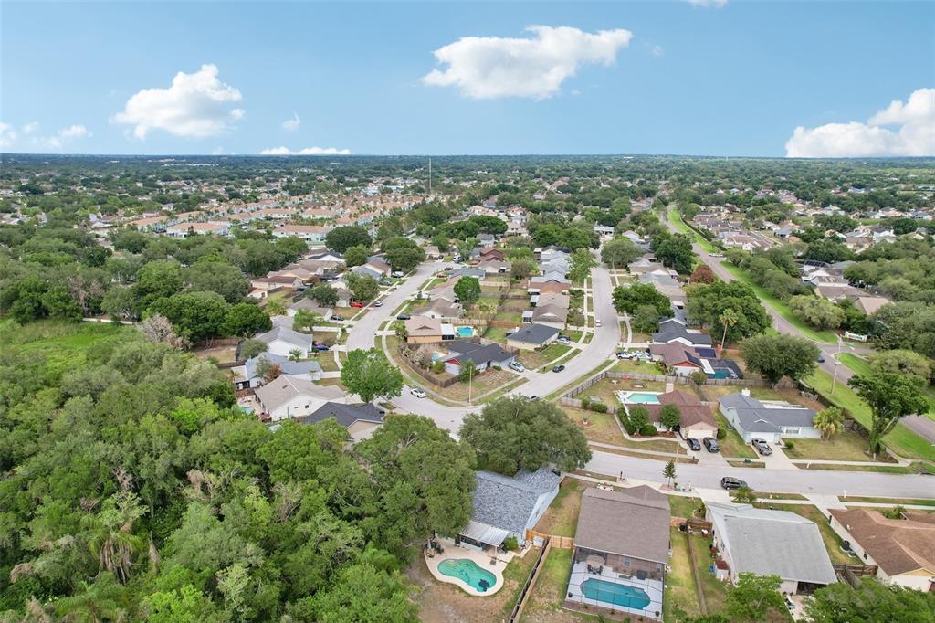 1525 Kestrel Way Brandon, FL 33511 - Photo 38 of 48 an aerial view of residential houses with outdoor space and trees
