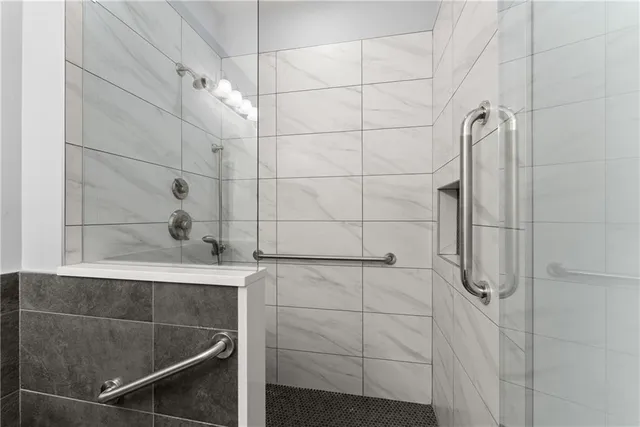 a bathroom with a shower