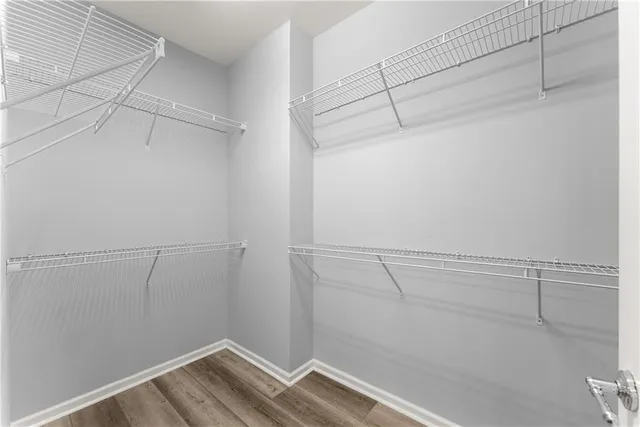 a view of a room with racks on the wall