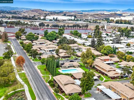 an aerial view of a city