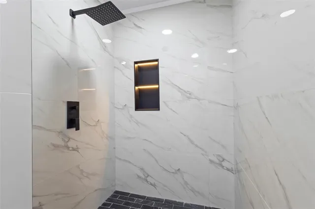 a bathroom with a shower