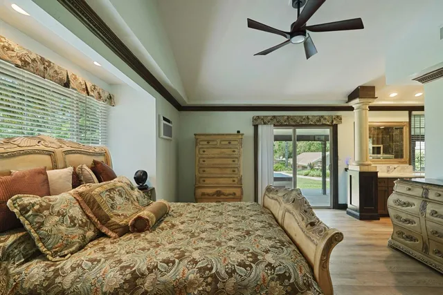 a close view of an empty walk in closet