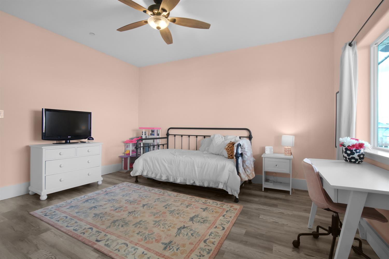 7991 South Shingle Road Shingle Springs, CA 95682 - Photo 35 of 58 a bedroom with a bed and a flat screen tv